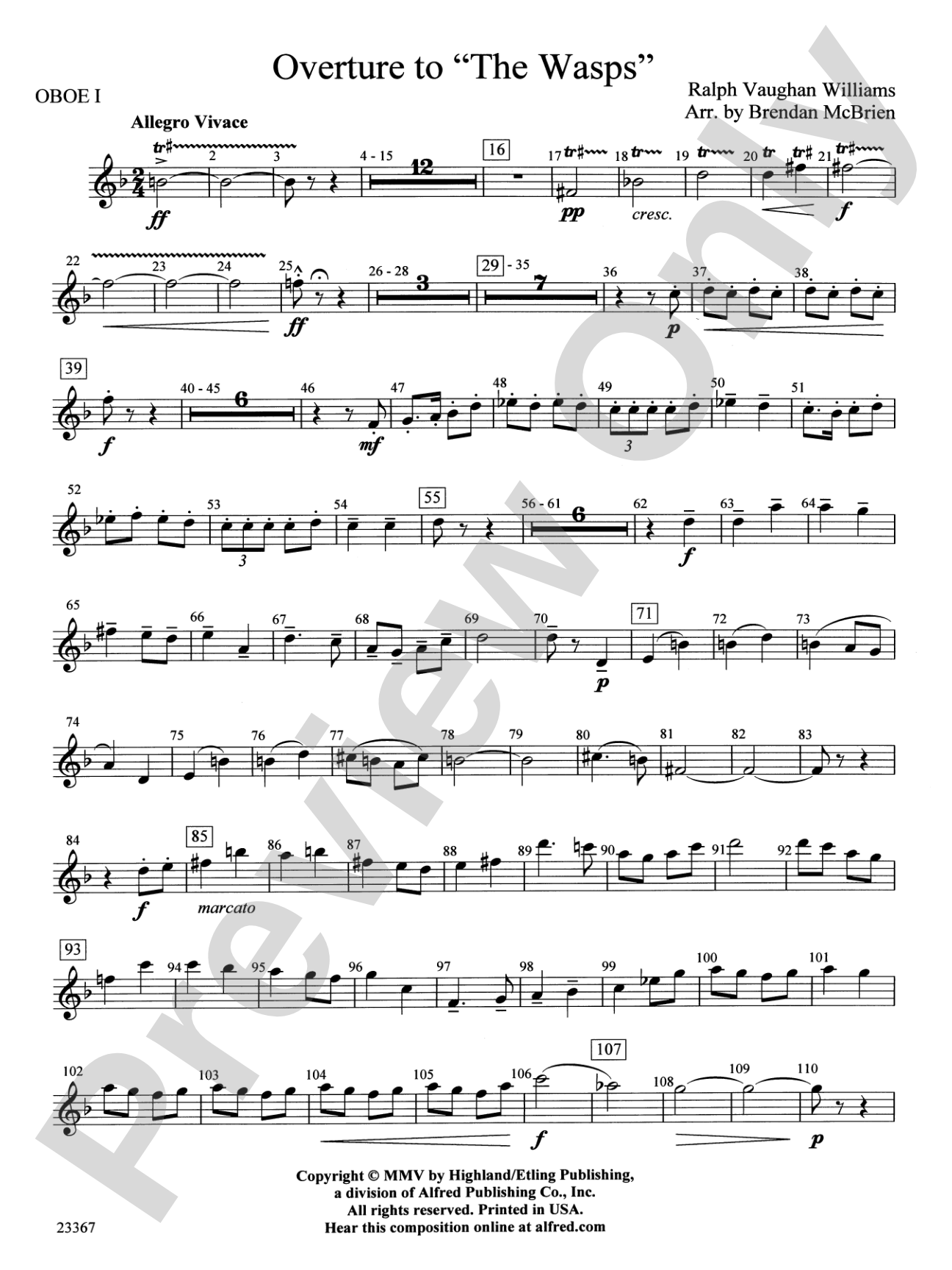 Overture to the Wasps: Oboe