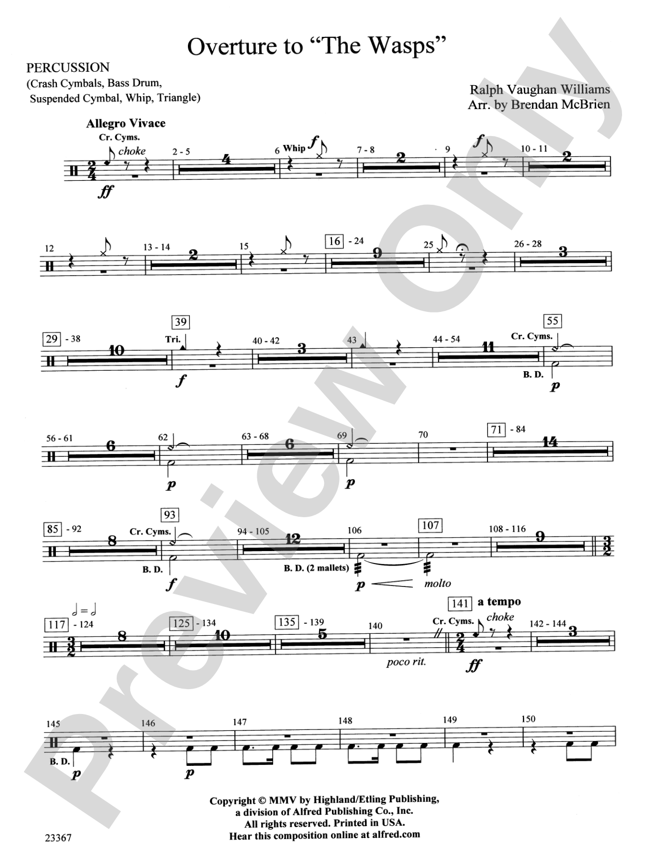 Overture to the Wasps: 1st Percussion