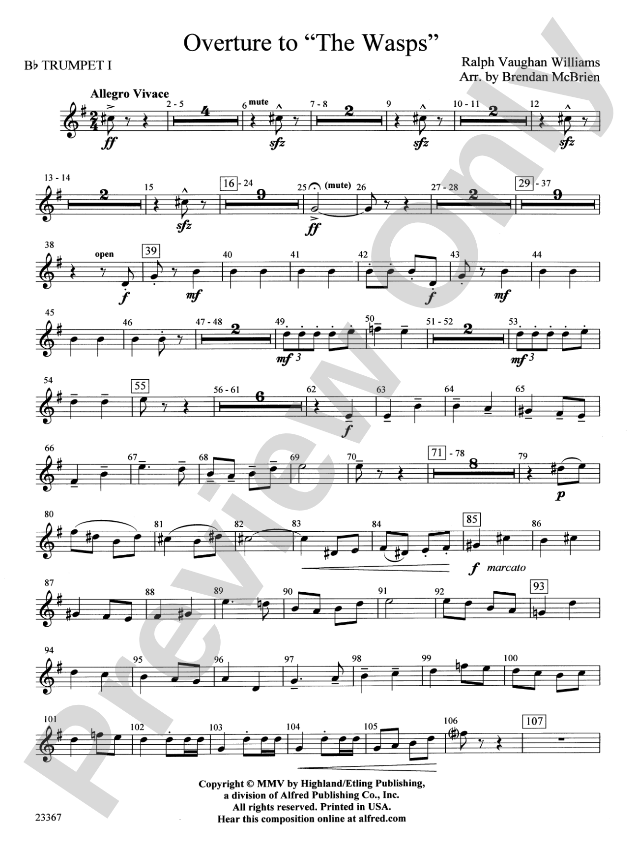 Overture to the Wasps: 1st B-flat Trumpet