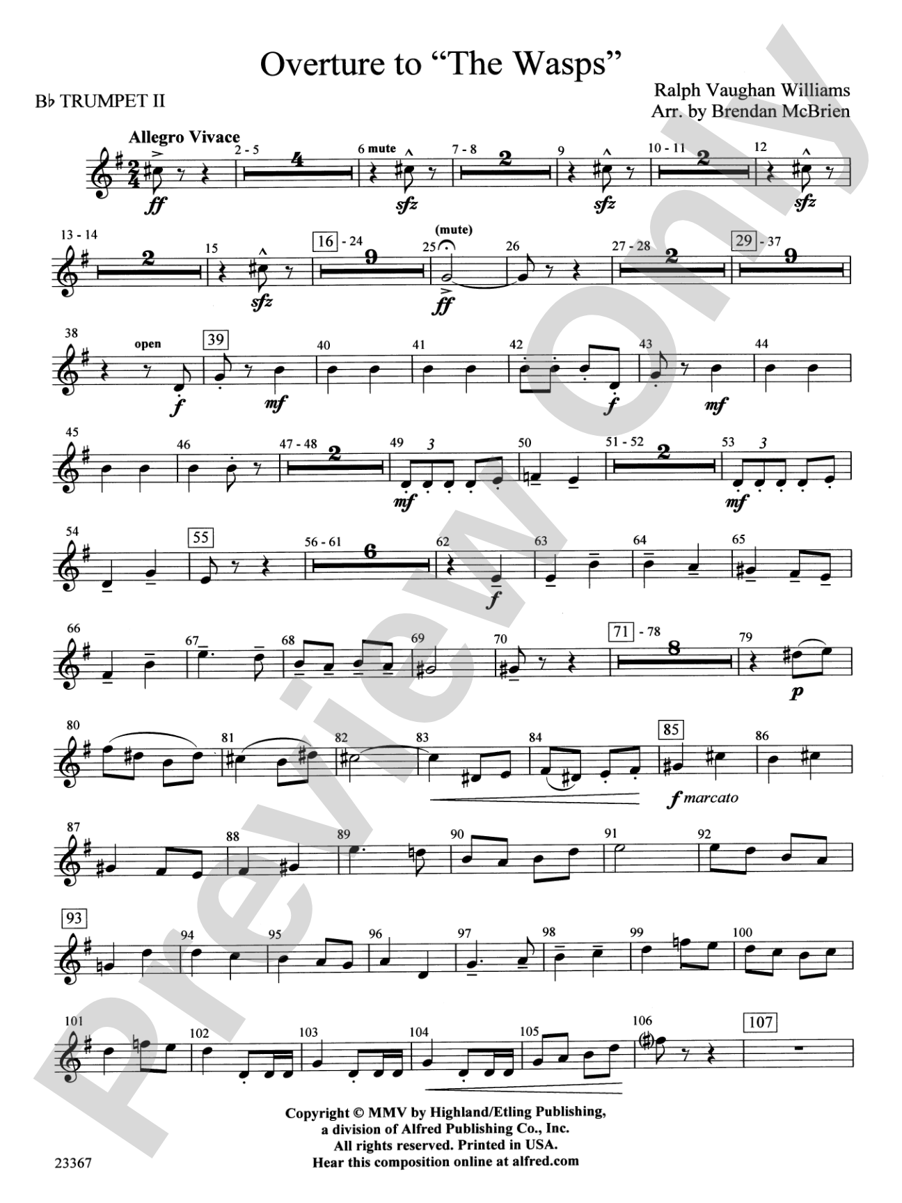 Overture to the Wasps: 2nd B-flat Trumpet