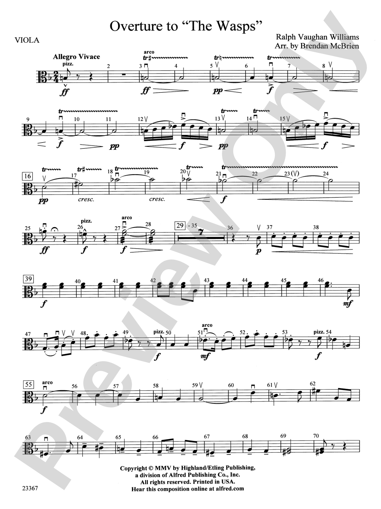 Overture to the Wasps: Viola