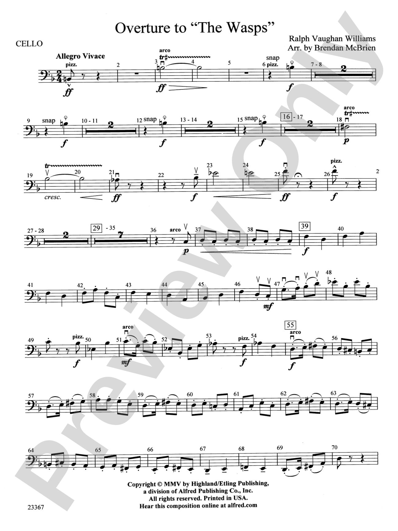 Overture to the Wasps: Cello