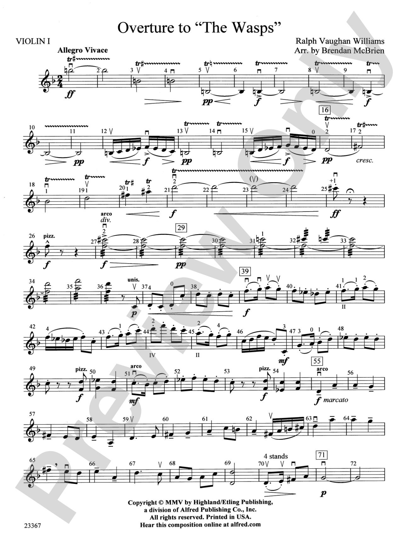 Overture to the Wasps: 1st Violin