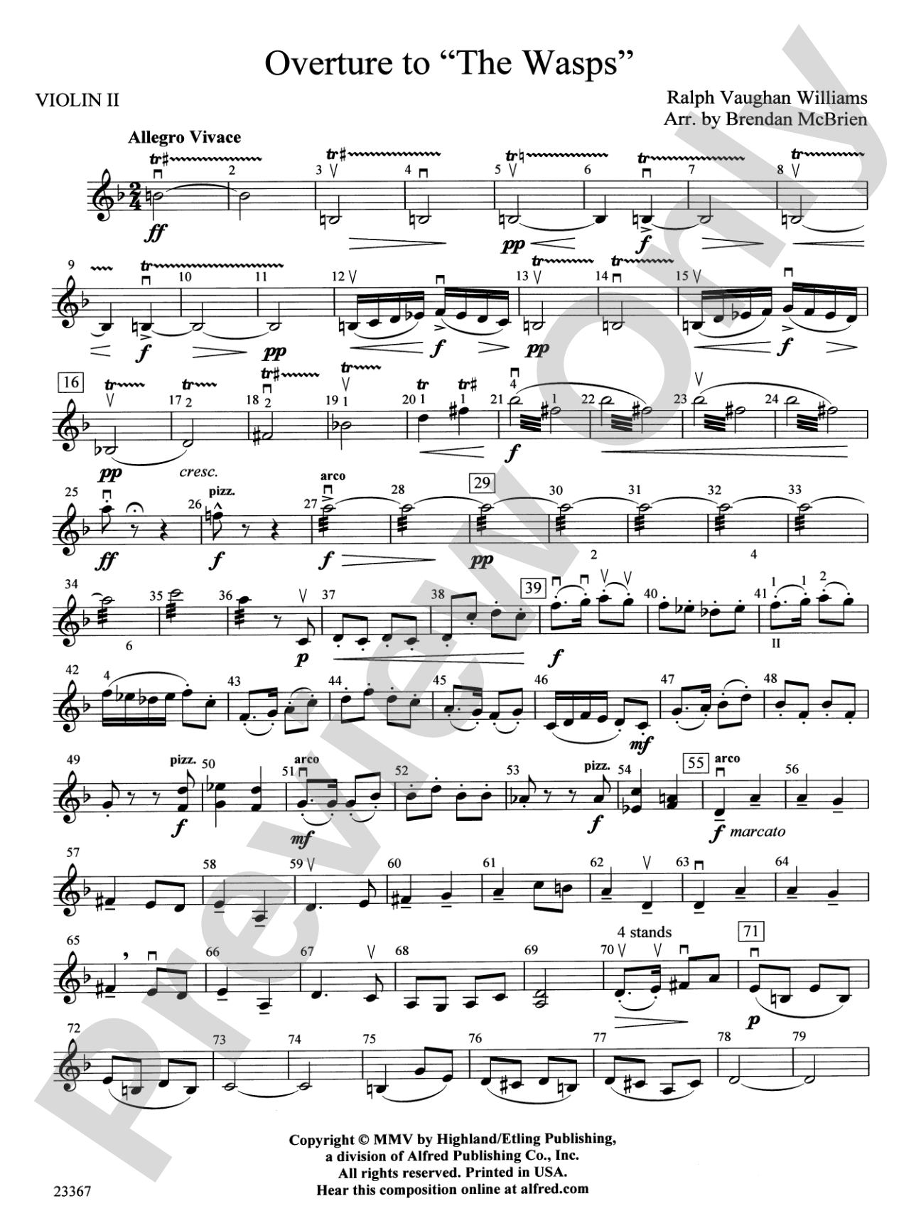 Overture to the Wasps: 2nd Violin