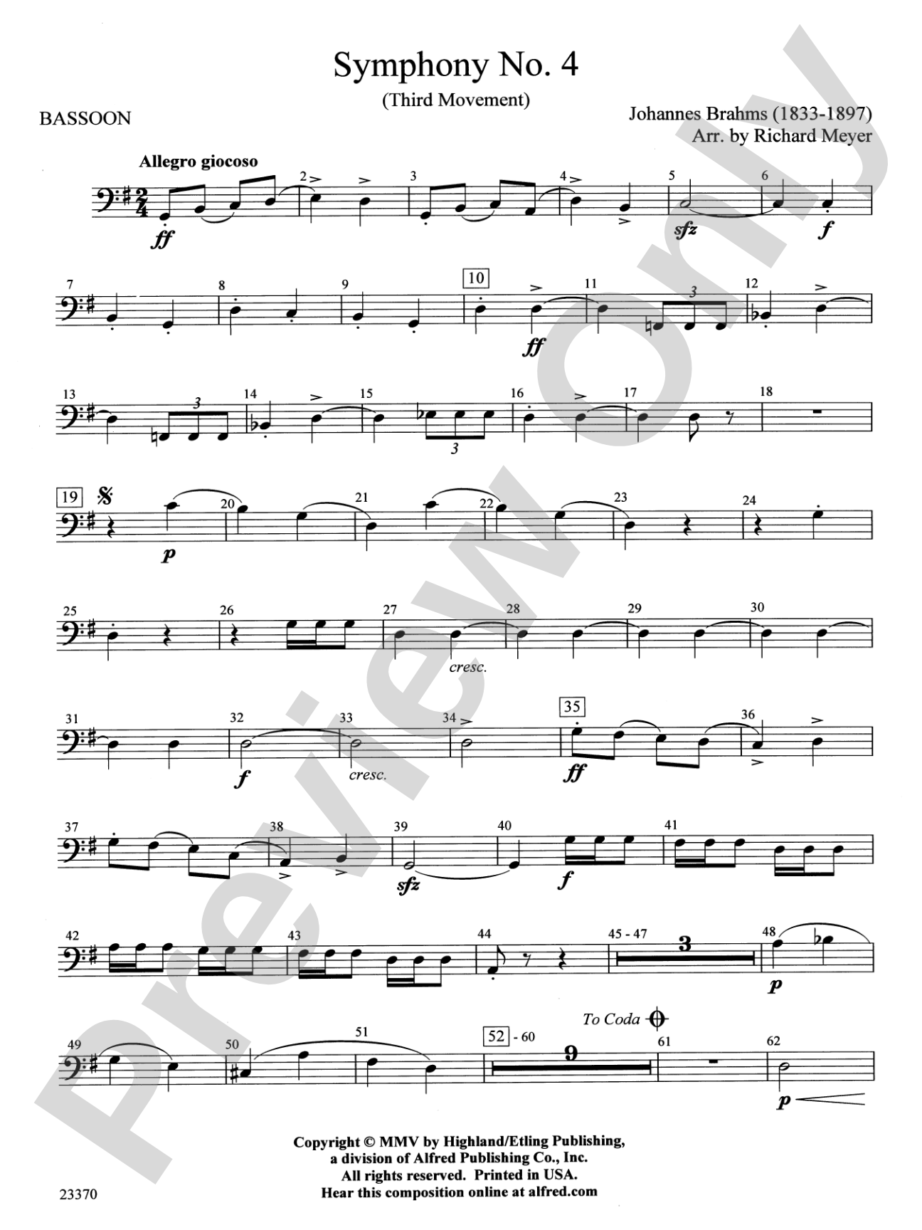 Symphony No. 4: Bassoon
