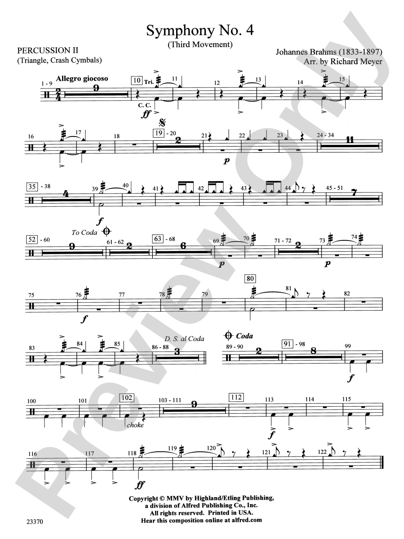 Symphony No. 4: 2nd Percussion