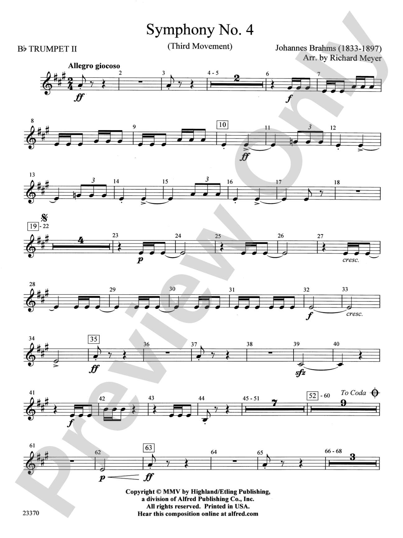 Symphony No. 4: 2nd B-flat Trumpet