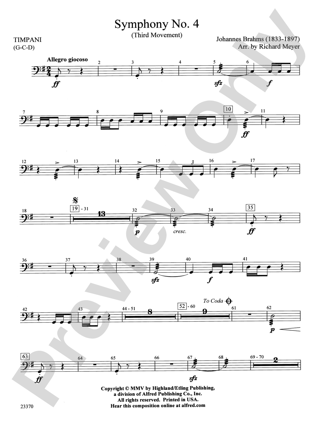 Symphony No. 4: Timpani