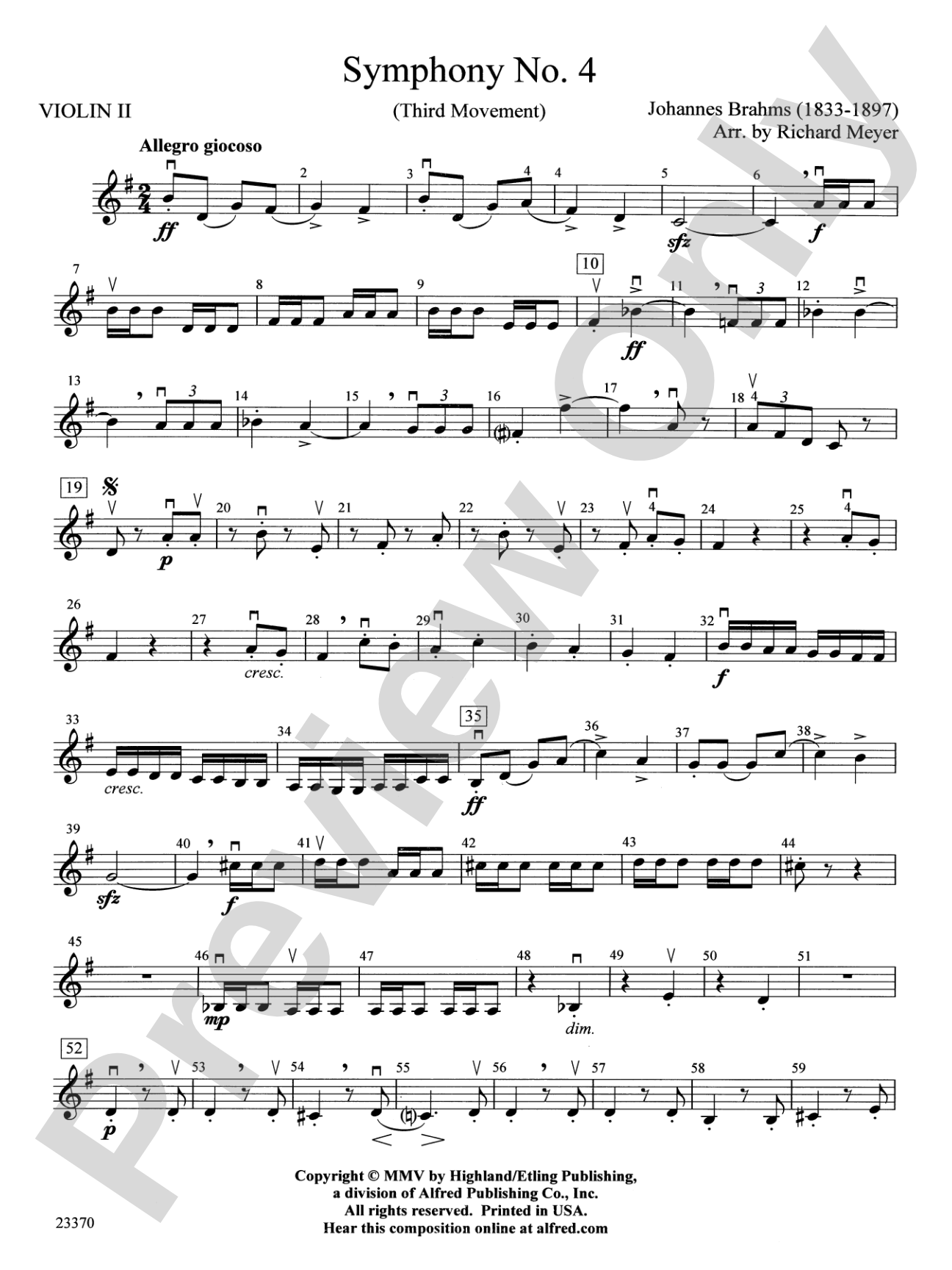 Symphony No. 4: 2nd Violin