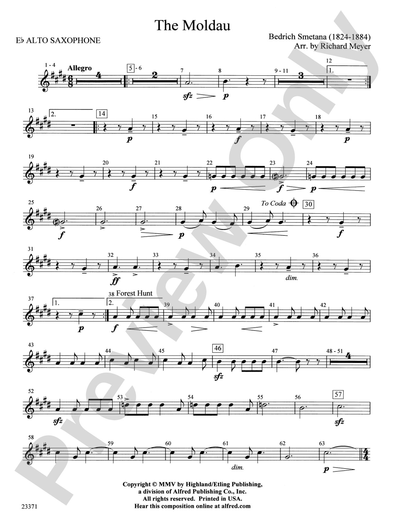 The Moldau: E-flat Alto Saxophone