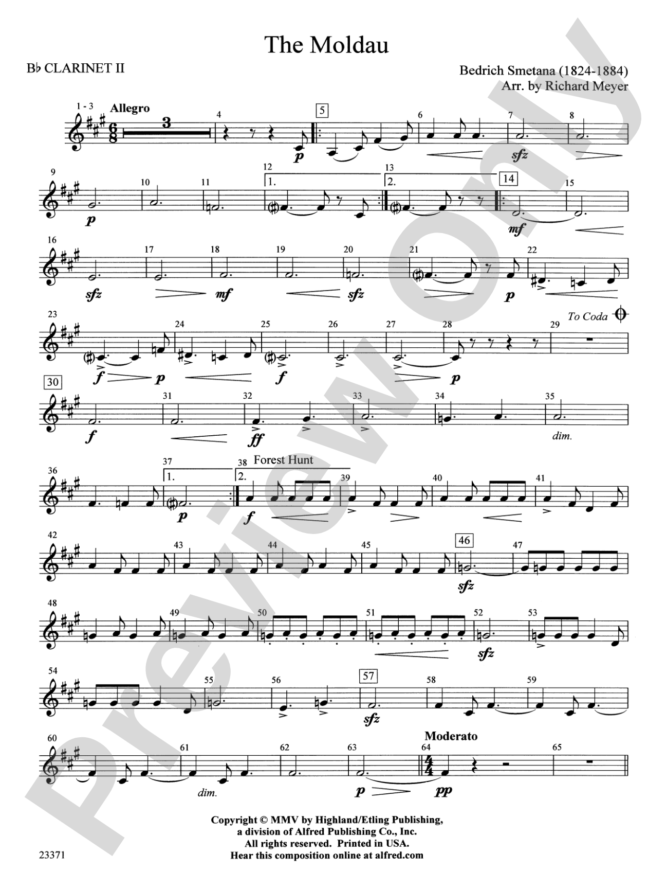 The Moldau: 2nd B-flat Clarinet