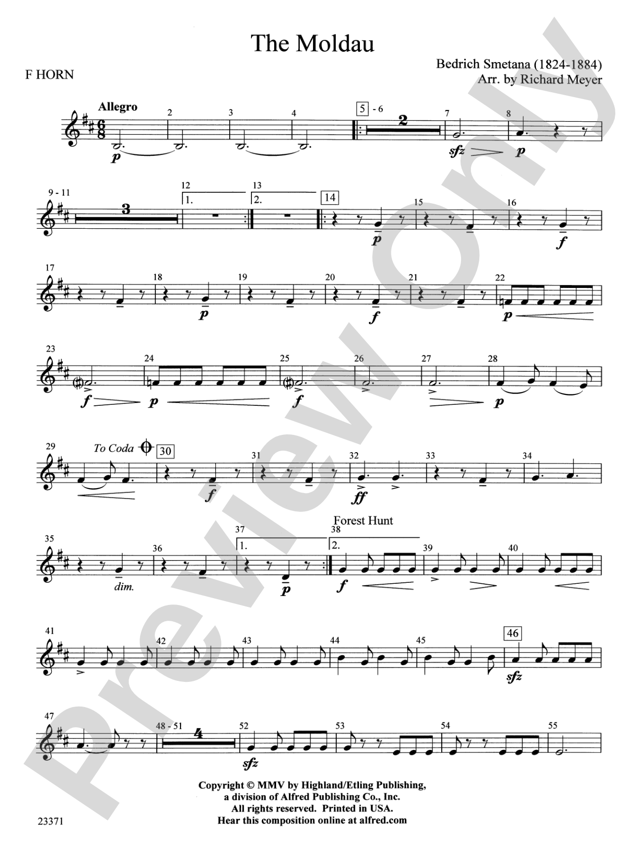 The Moldau: 1st F Horn