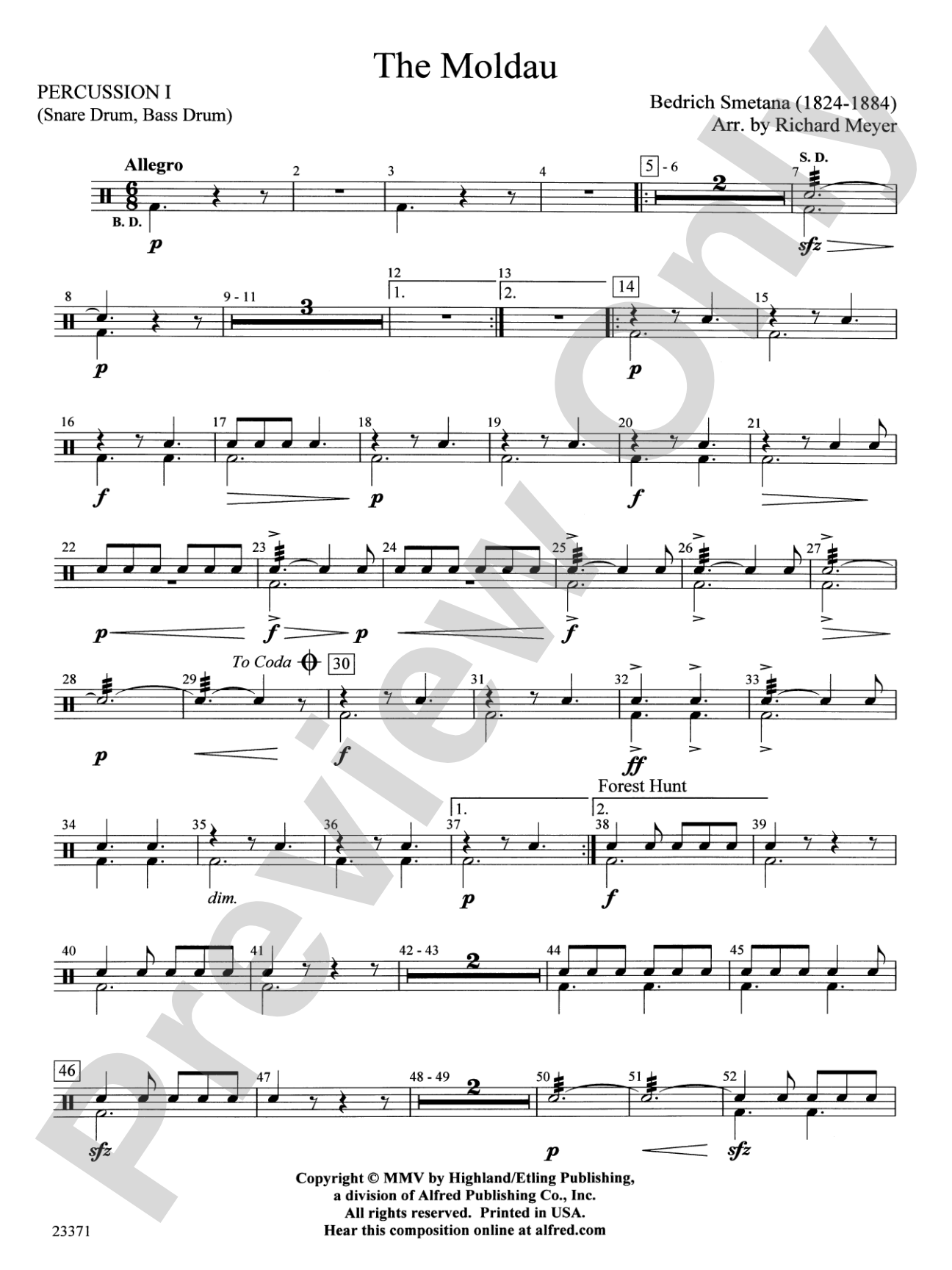 The Moldau: 1st Percussion