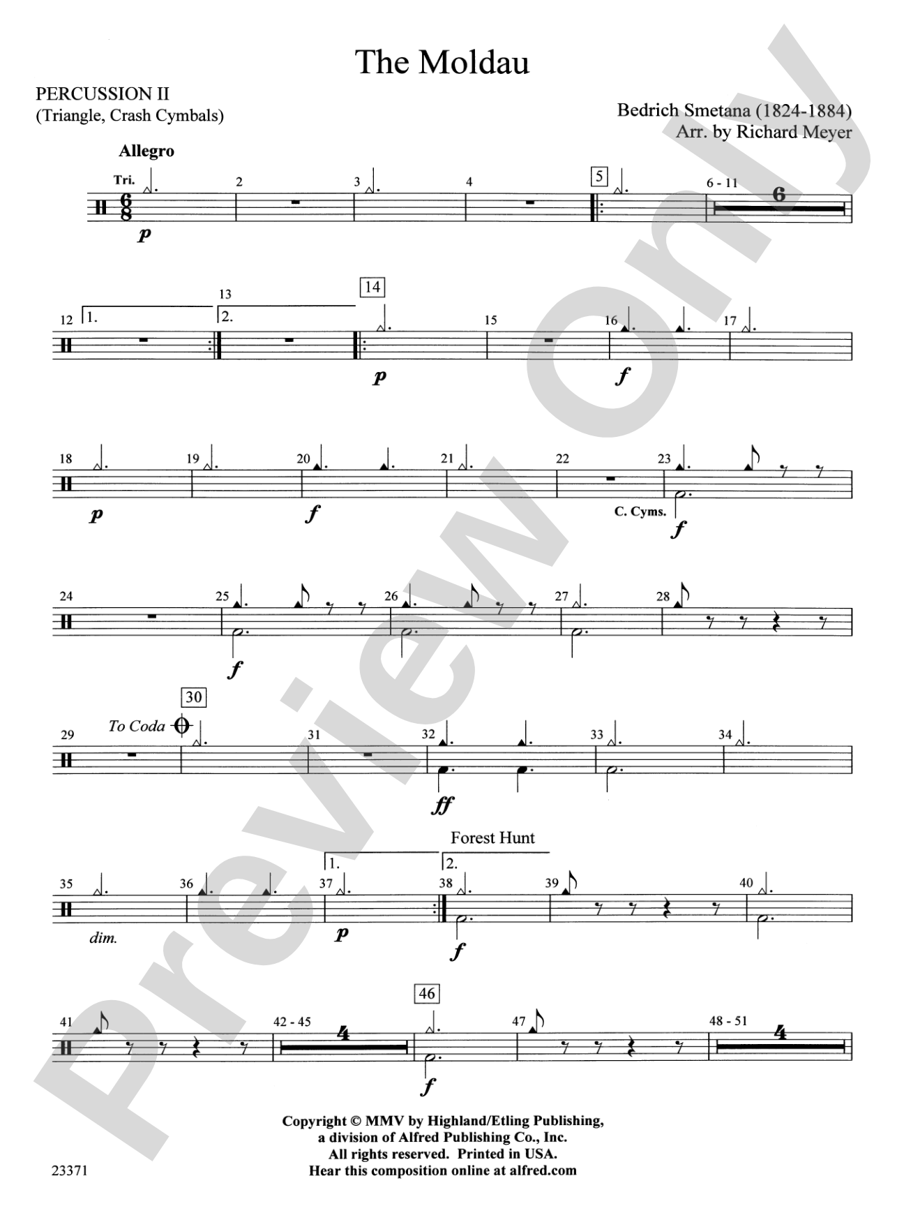 The Moldau: 2nd Percussion