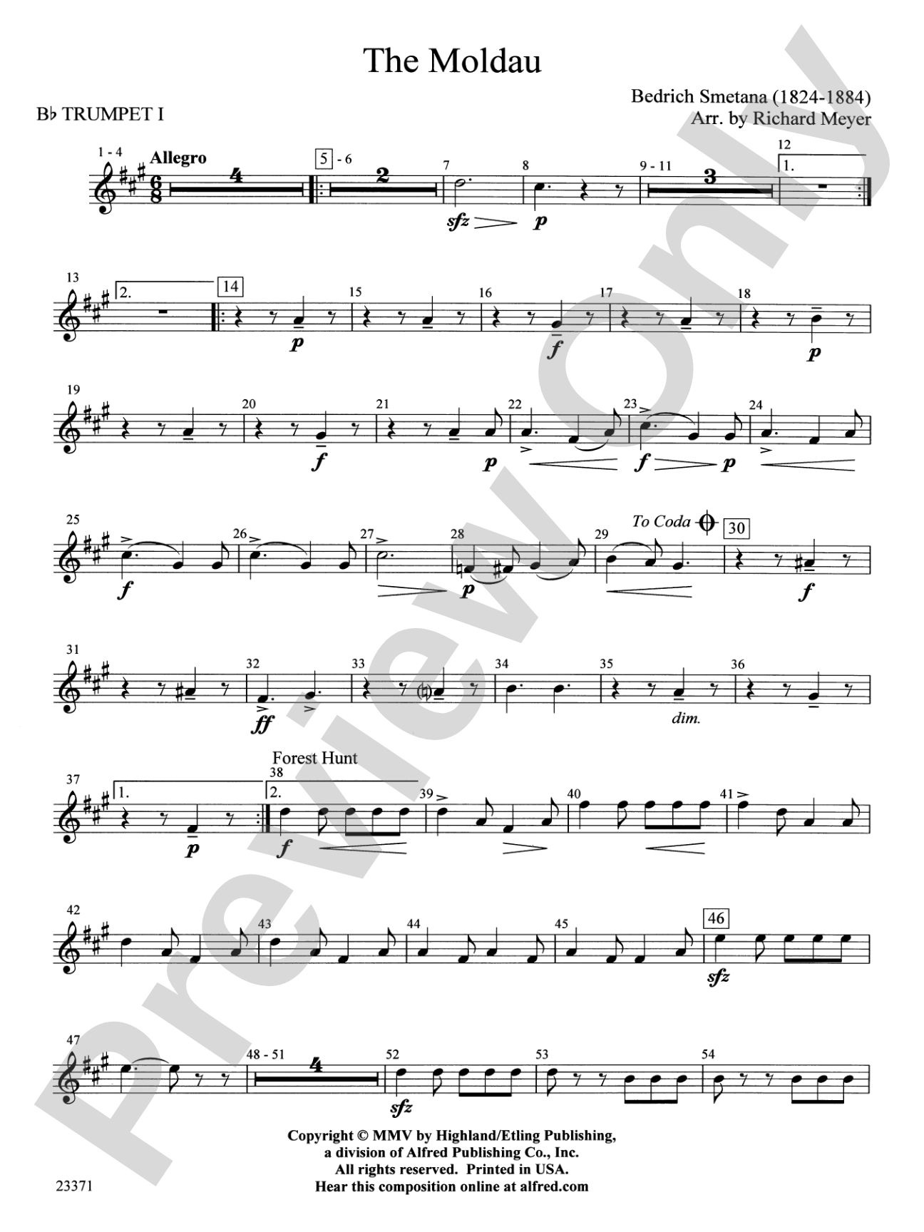 The Moldau: 1st B-flat Trumpet