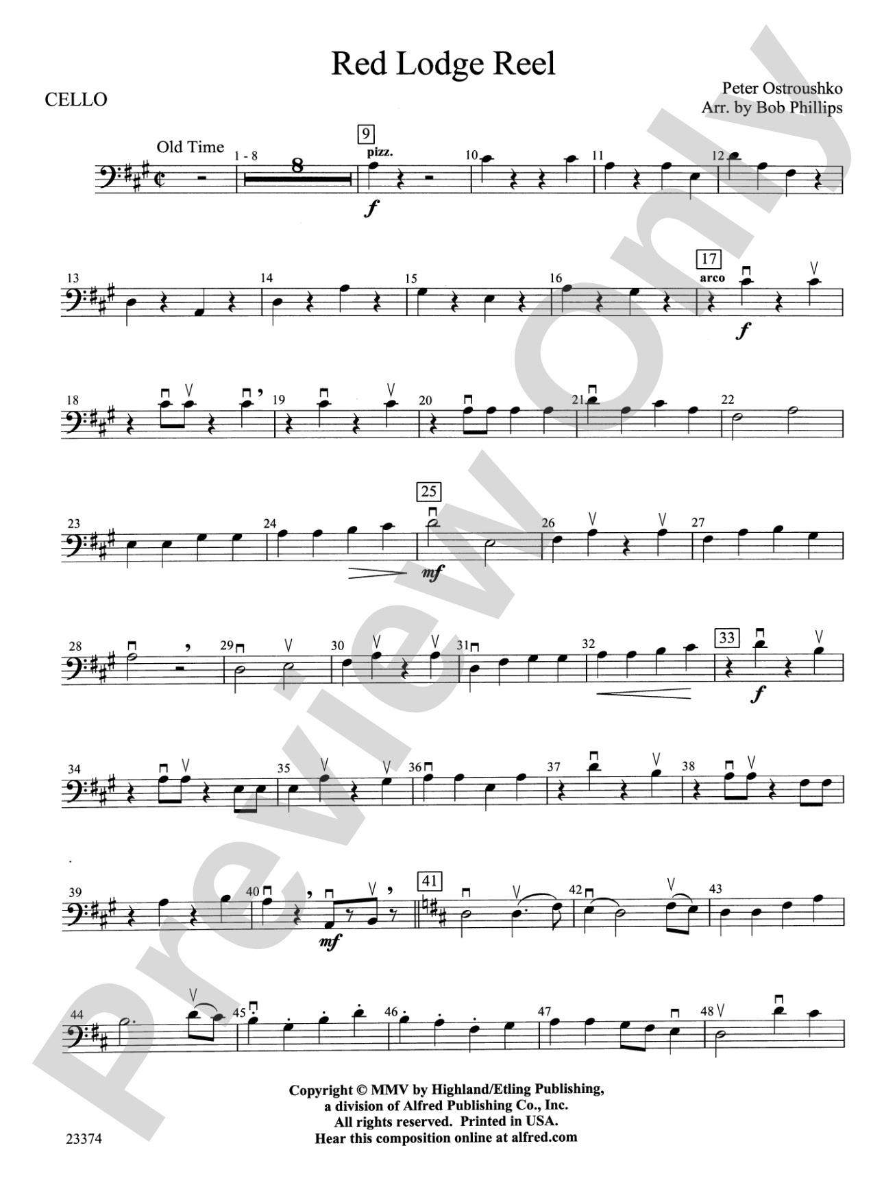 Red Lodge Reel: Cello