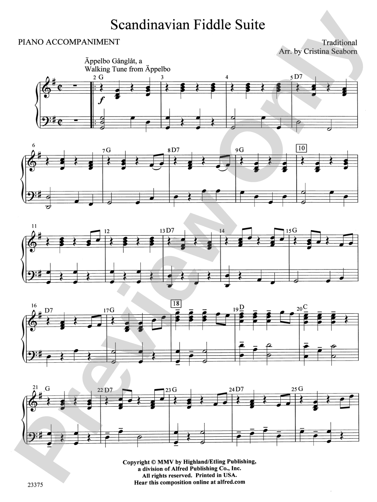 Scandanavian Fiddle Suite: Piano Accompaniment
