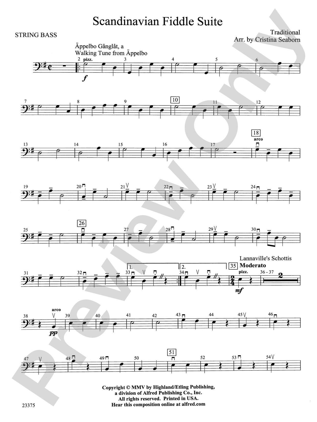 Scandanavian Fiddle Suite: String Bass