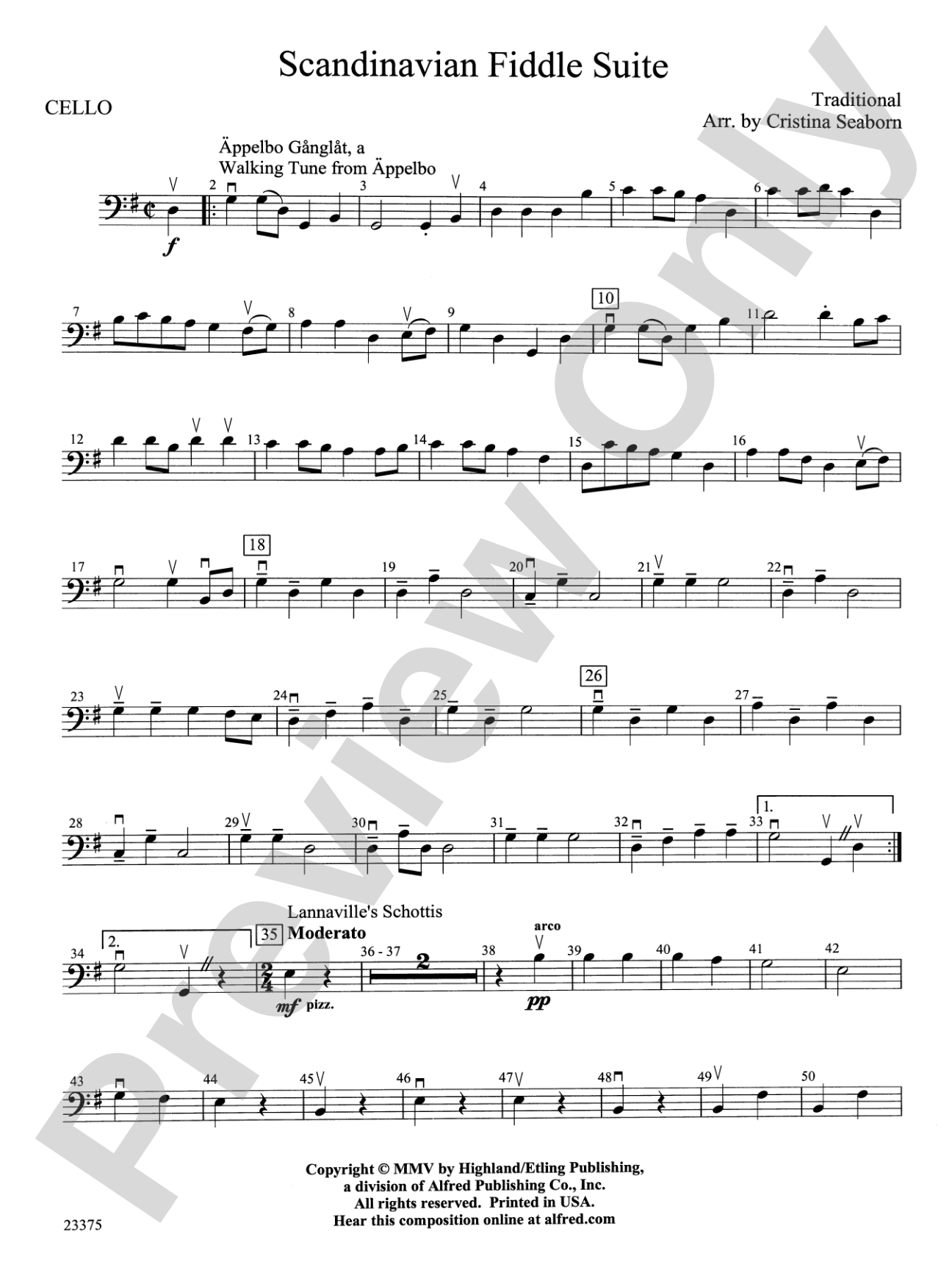 Scandanavian Fiddle Suite: Cello