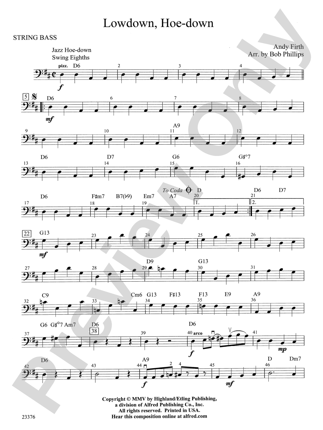 Lowdown, Hoe-down: String Bass