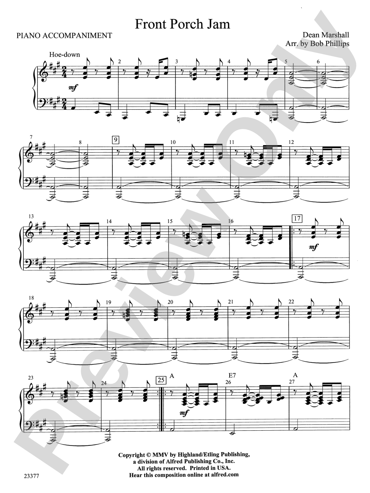 Front Porch Jam: Piano Accompaniment