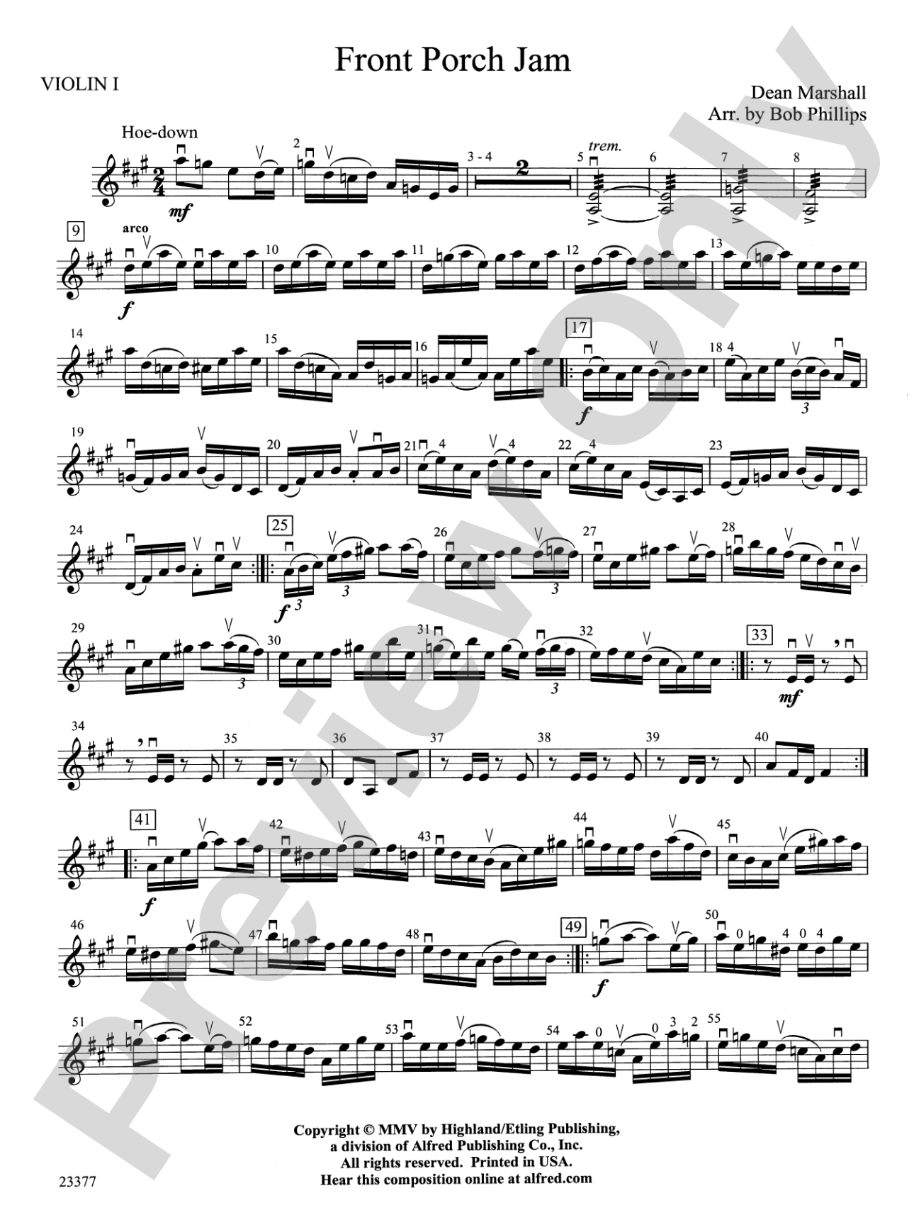 Front Porch Jam: 1st Violin