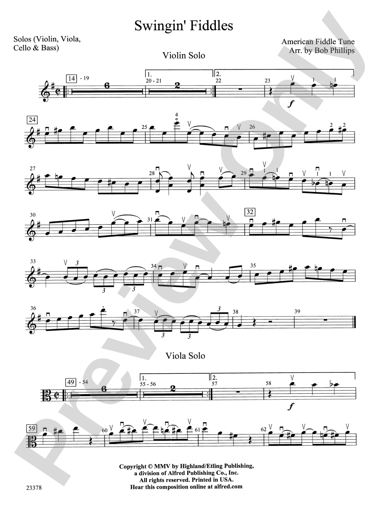 Swingin' Fiddles: Solo Violin