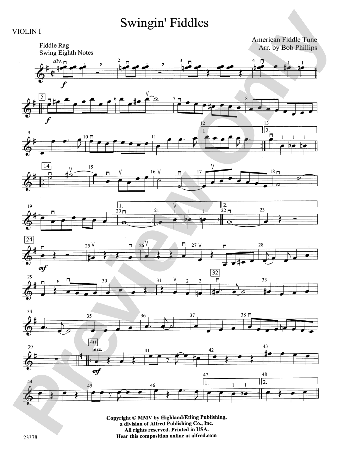 Swingin' Fiddles: 1st Violin