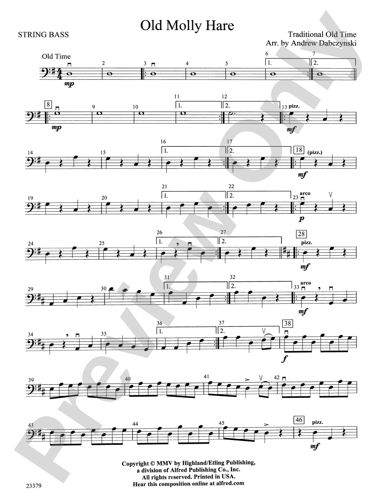 Old Molly Hare: String Bass