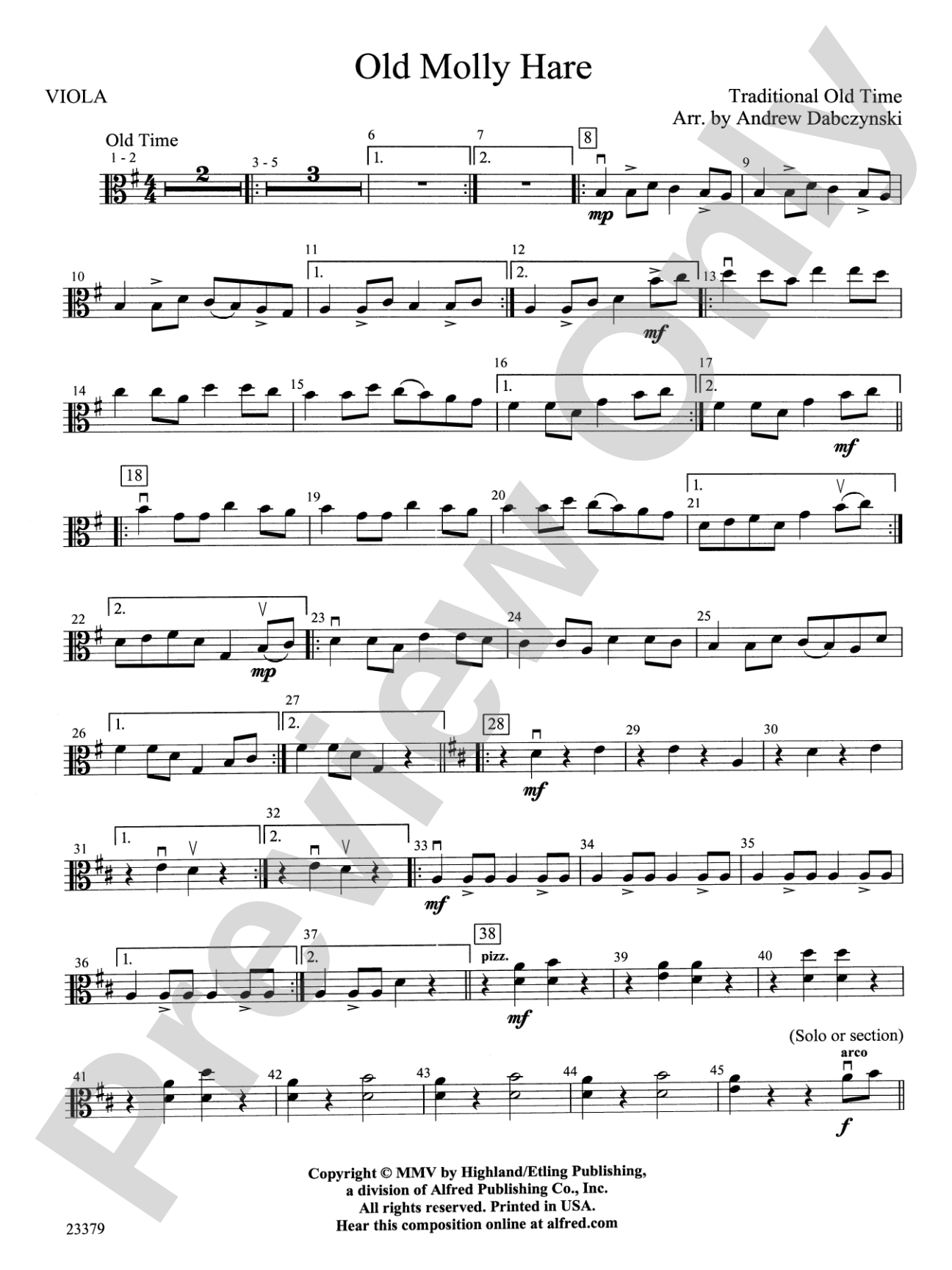 Old Molly Hare: Viola