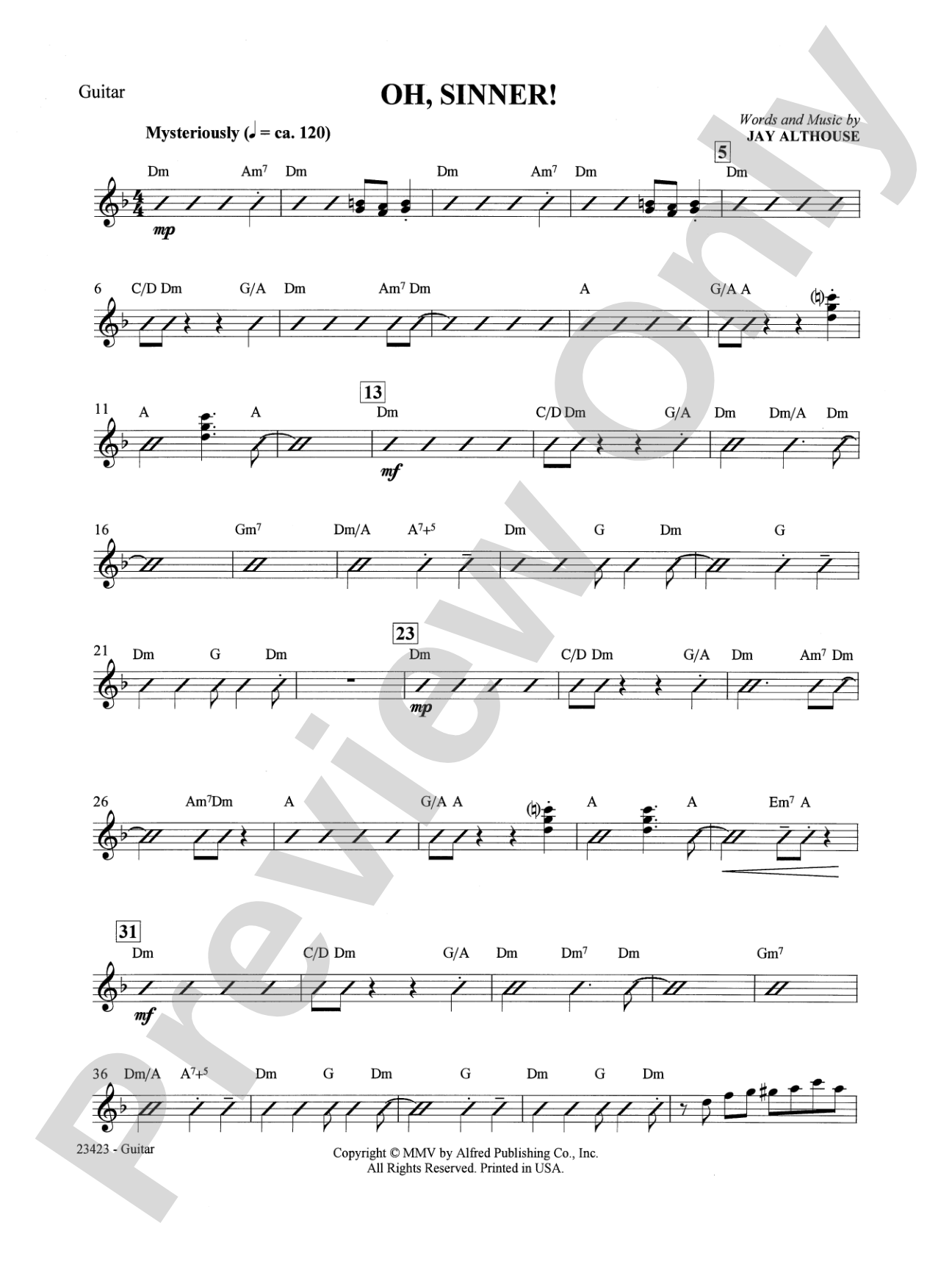 Oh, Sinner!: Guitar: Choral SoundPax