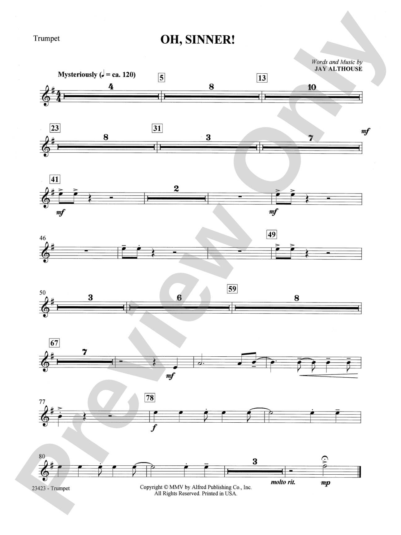 Oh, Sinner!: 1st B-flat Trumpet: Choral SoundPax