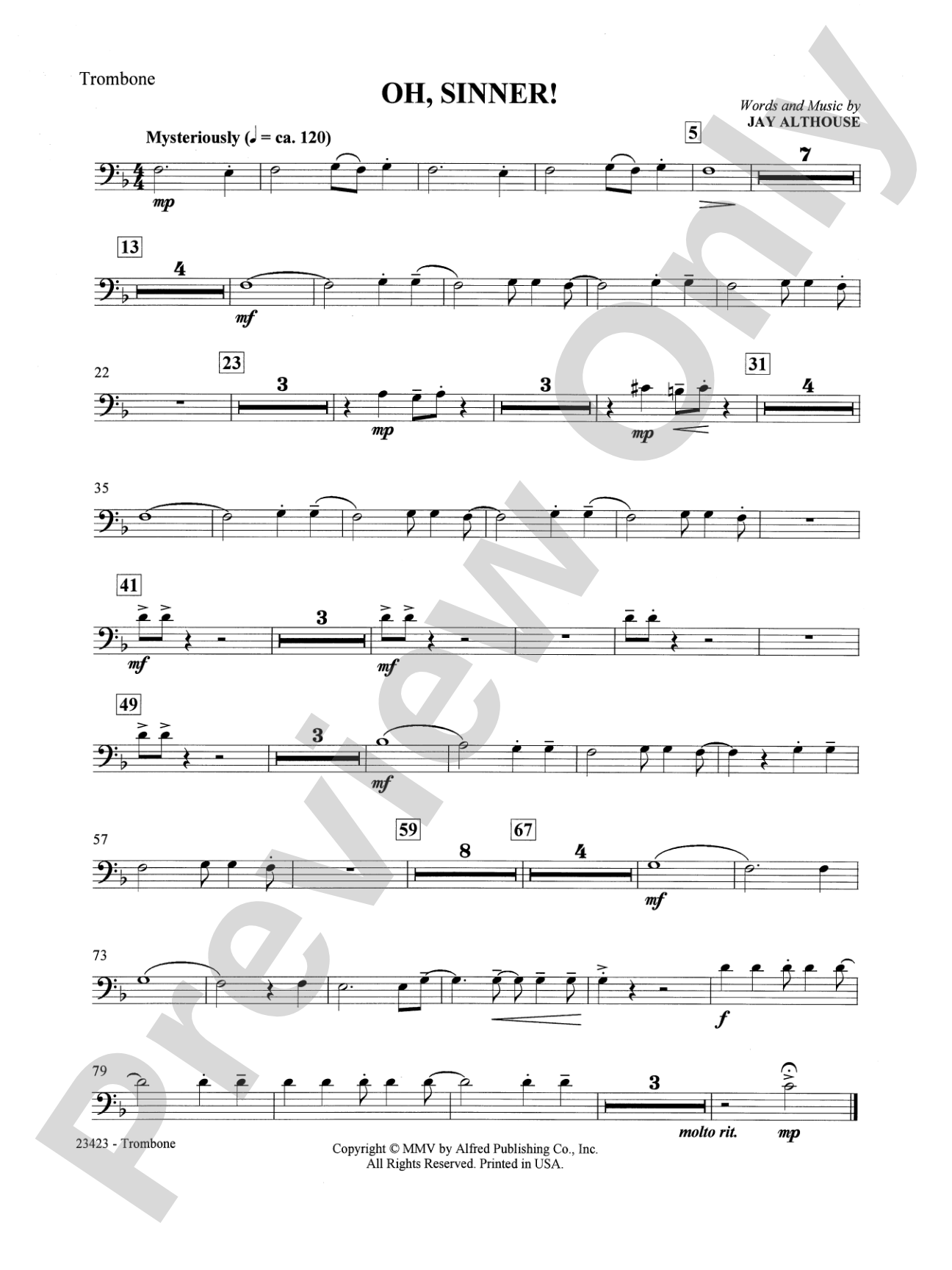 Oh, Sinner!: 1st Trombone: Choral SoundPax