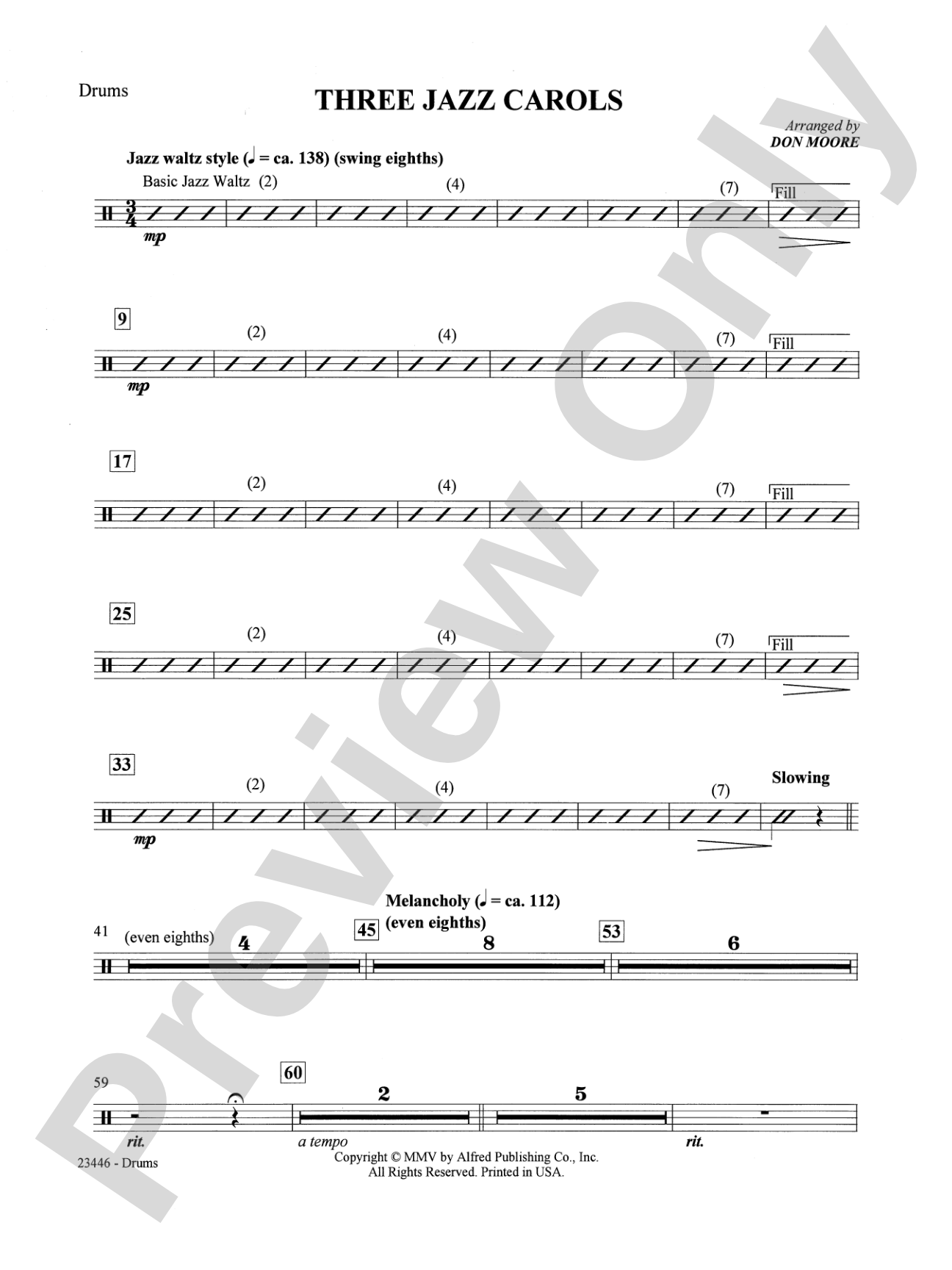 Three Jazz Carols: Drums: Choral SoundPax