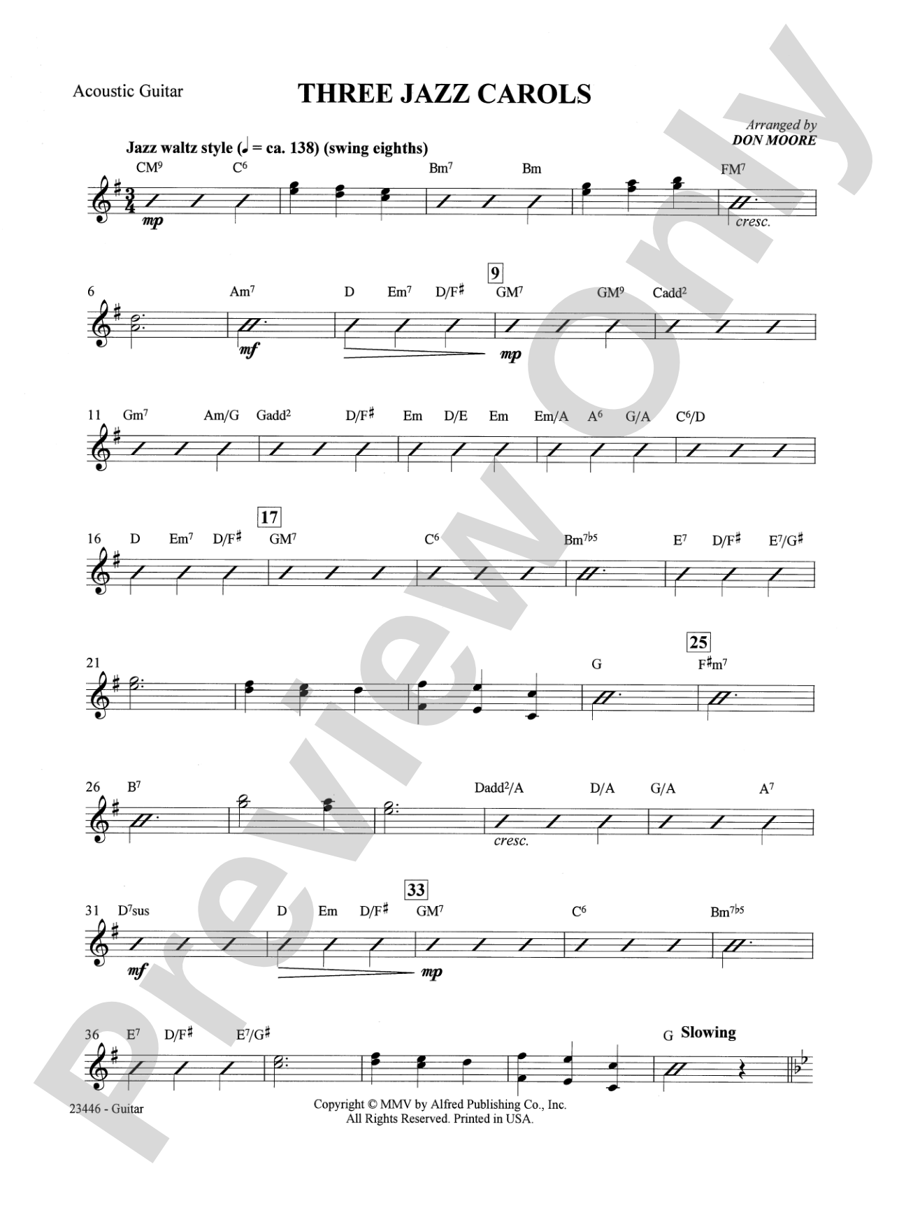 Three Jazz Carols: Guitar: Choral SoundPax