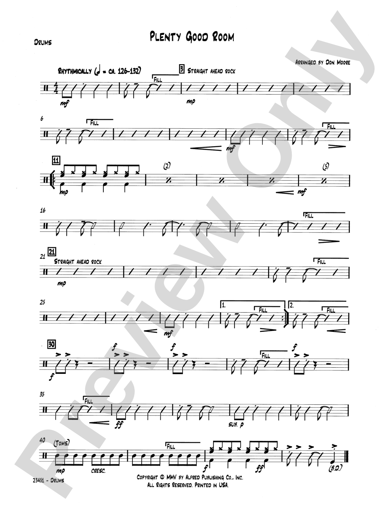 Plenty Good Room: Drums: Choral SoundPax