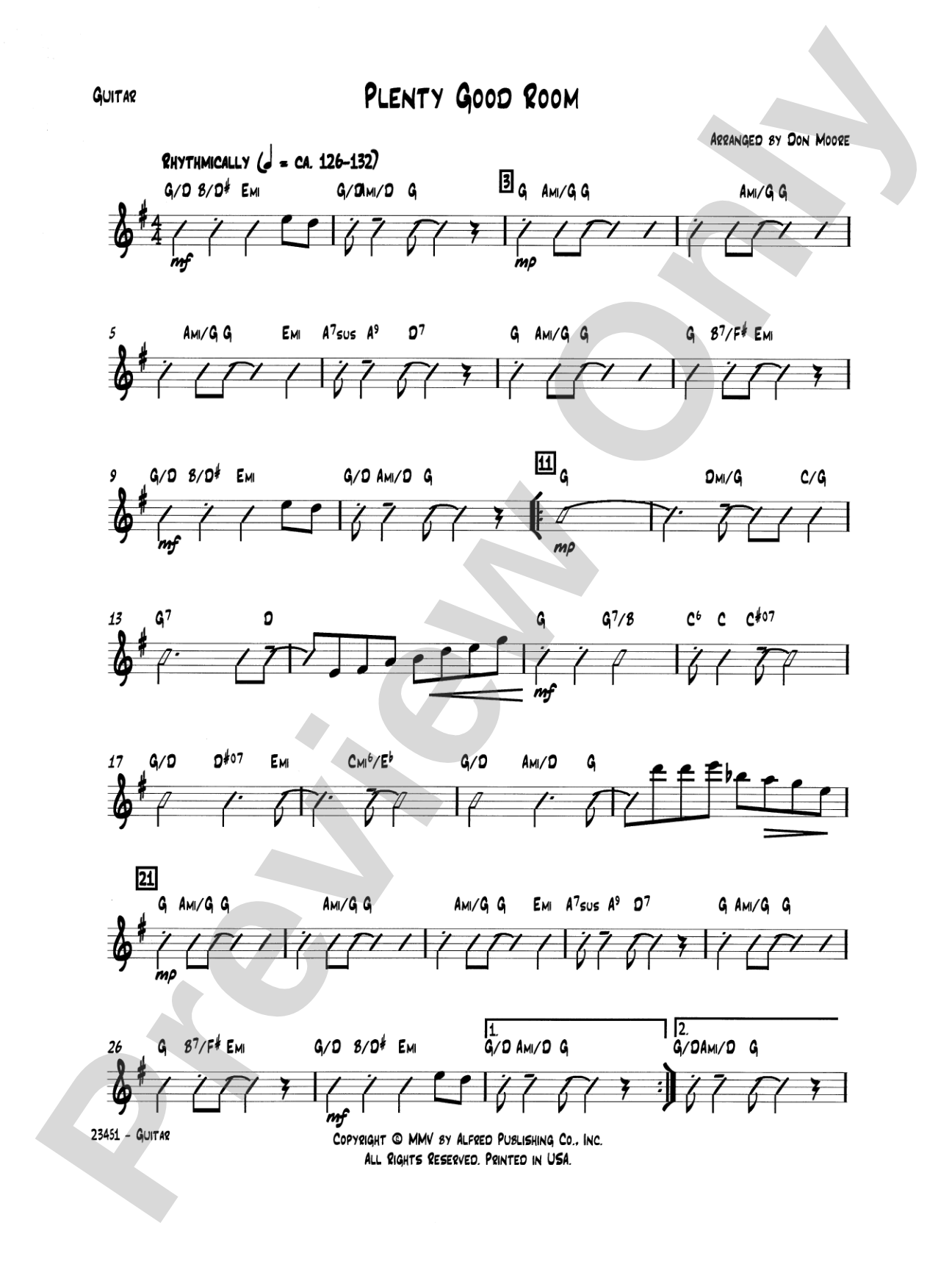 Plenty Good Room: Guitar: Choral SoundPax