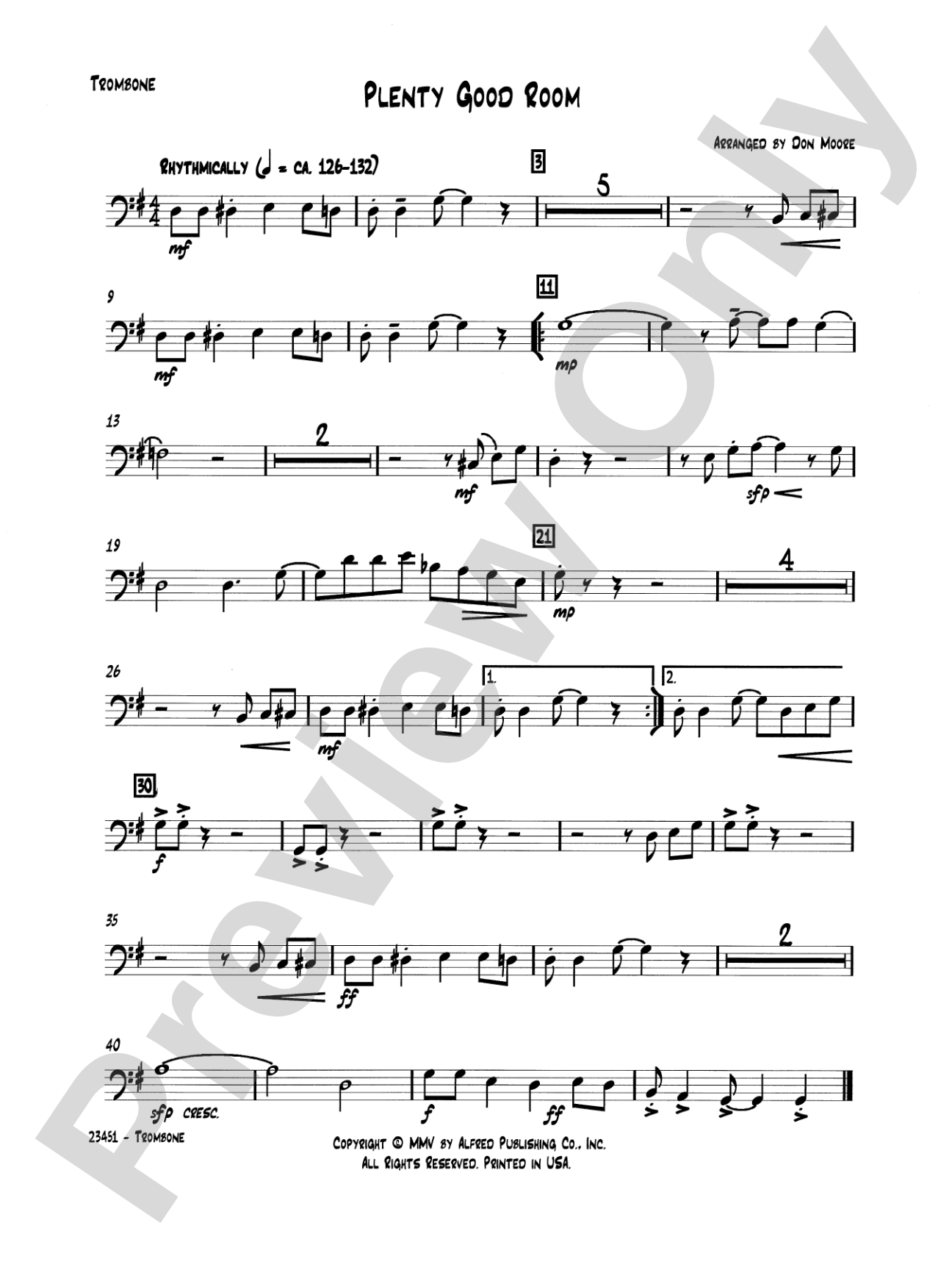 Plenty Good Room: 1st Trombone: Choral SoundPax