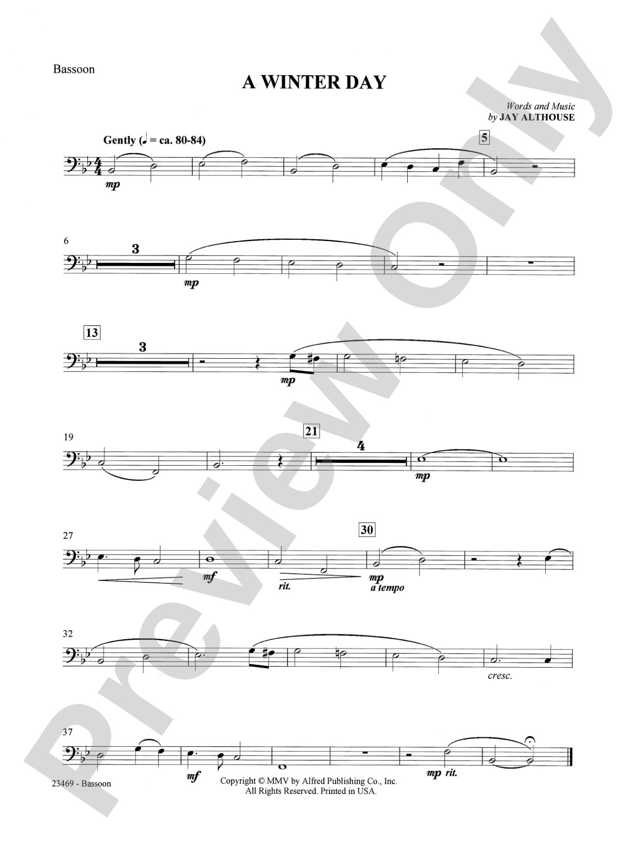 A Winter Day: Bassoon: Choral SoundPax