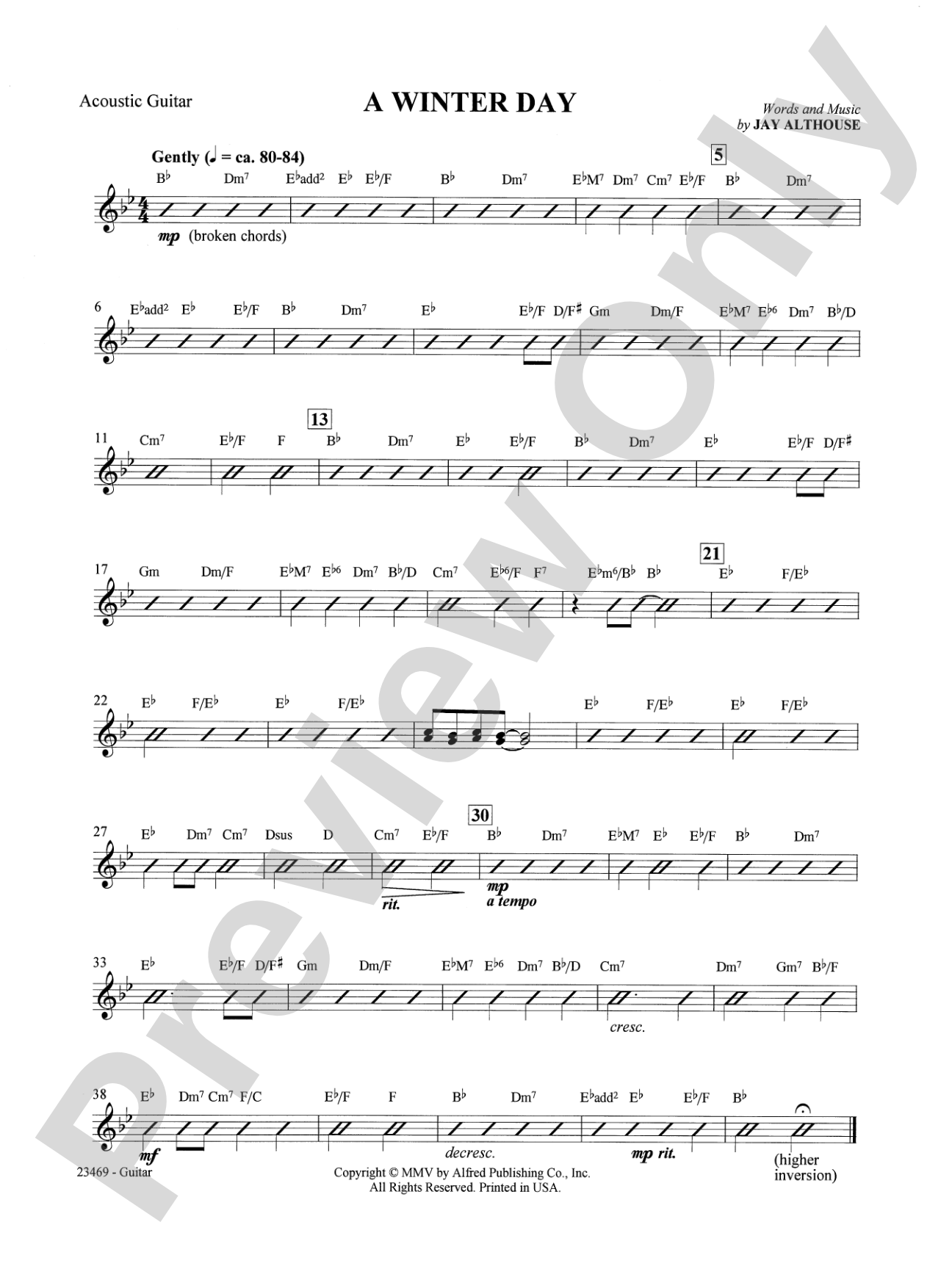 A Winter Day: Guitar: Choral SoundPax