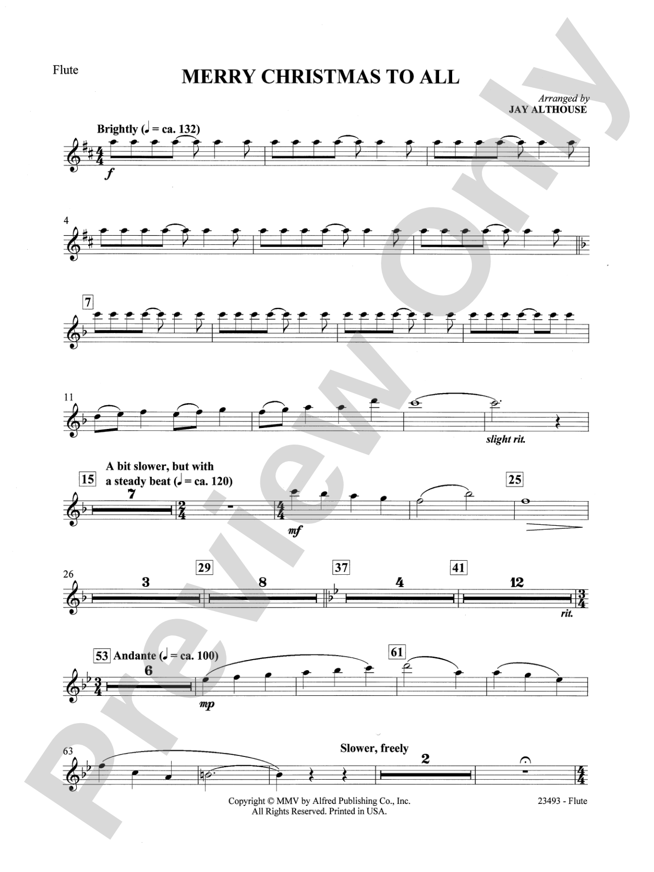 Merry Christmas to All (A Medley of Carols): Flute: Choral SoundPax