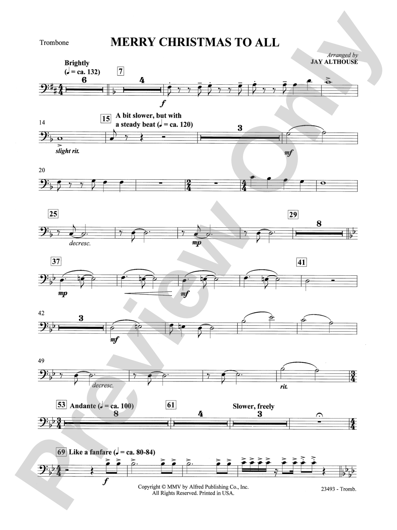 Merry Christmas to All (A Medley of Carols): 1st Trombone: Choral SoundPax