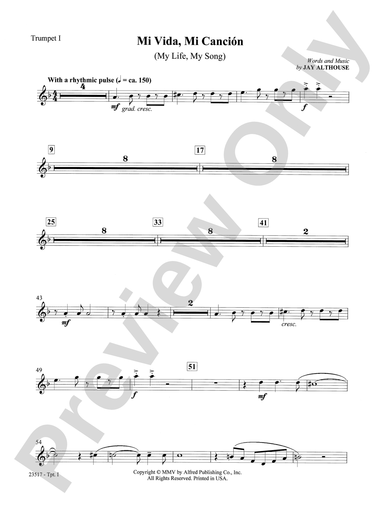 Mi Vida, Mi Canción (My Life, My Song): 1st B-flat Trumpet: Choral SoundPax