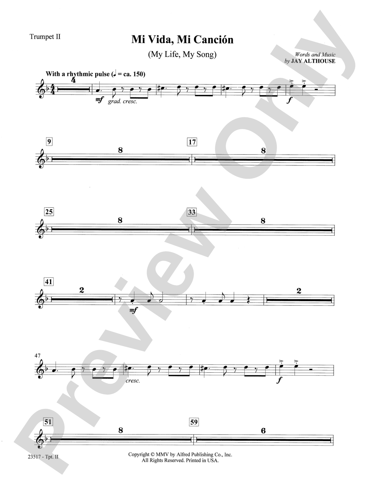 Mi Vida, Mi Canción (My Life, My Song): 2nd B-flat Trumpet: Choral SoundPax