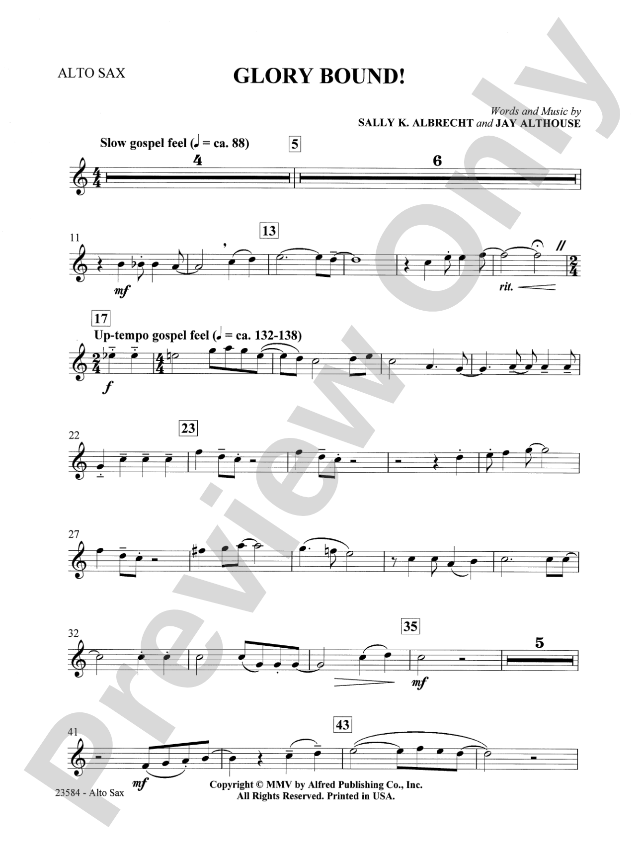Glory Bound!: E-flat Alto Saxophone: Choral SoundPax