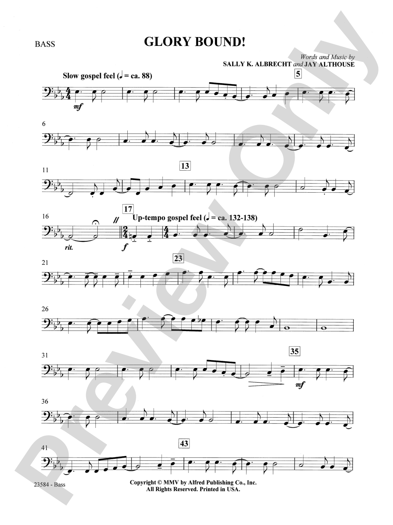 Glory Bound!: String Bass: Choral SoundPax