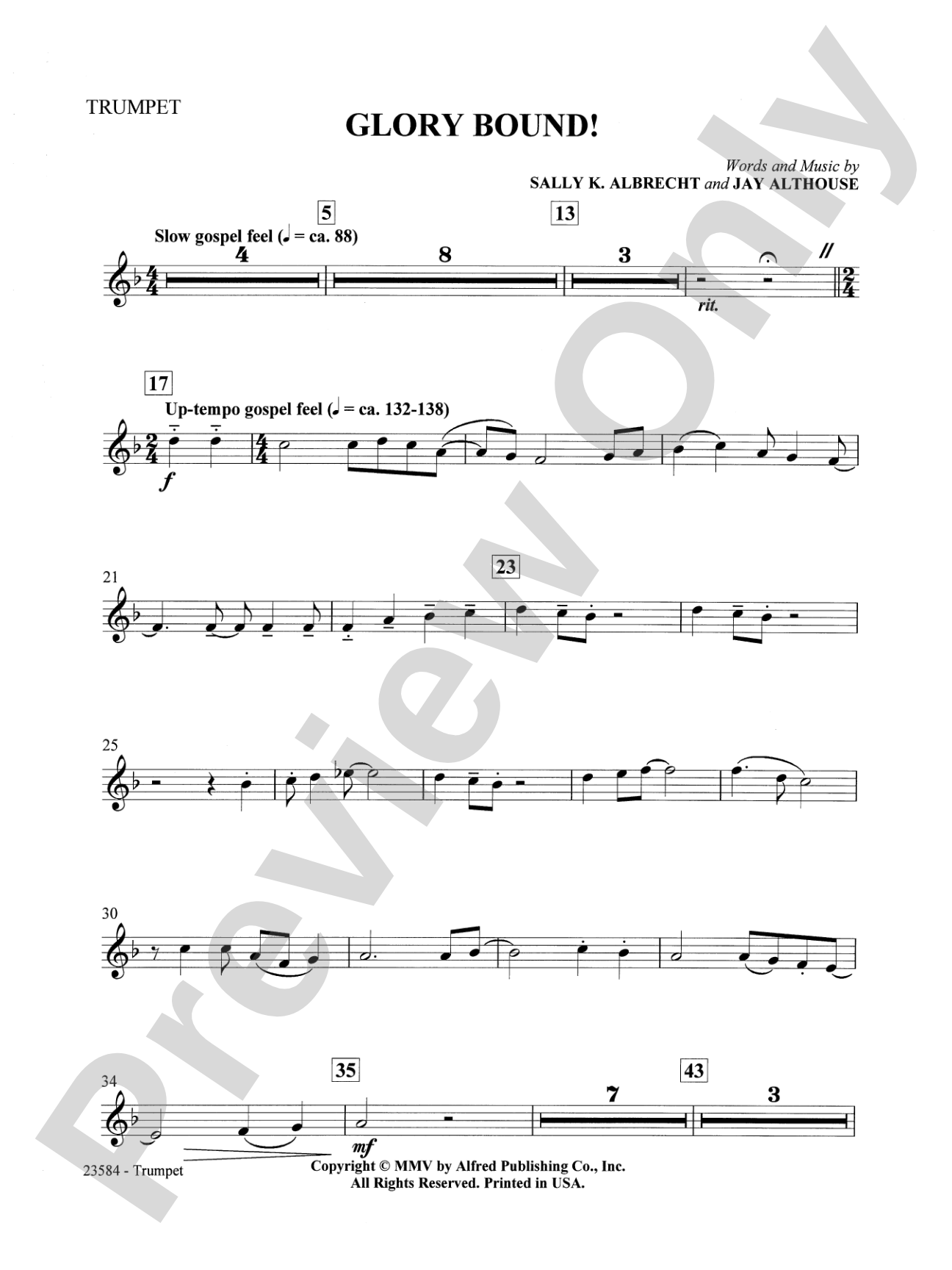 Glory Bound!: 1st B-flat Trumpet: Choral SoundPax