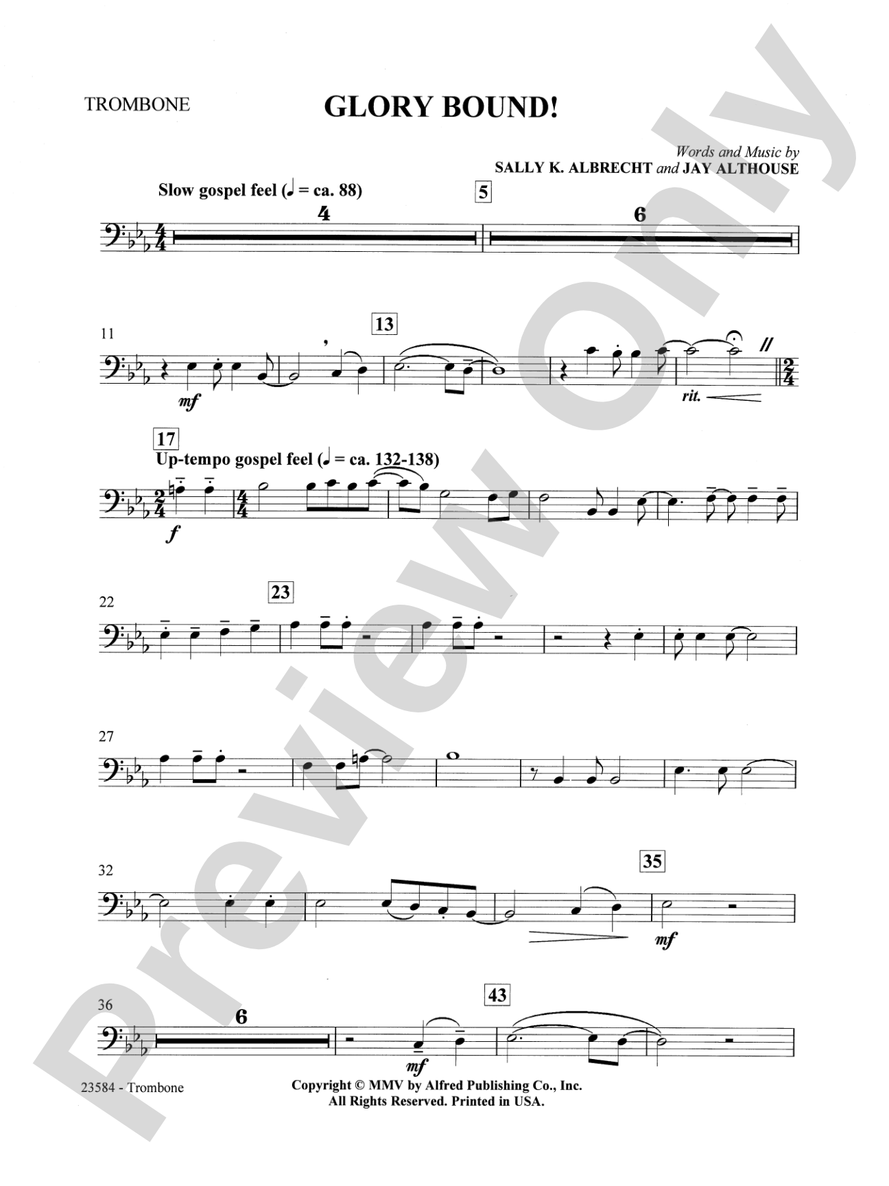 Glory Bound!: 1st Trombone: Choral SoundPax