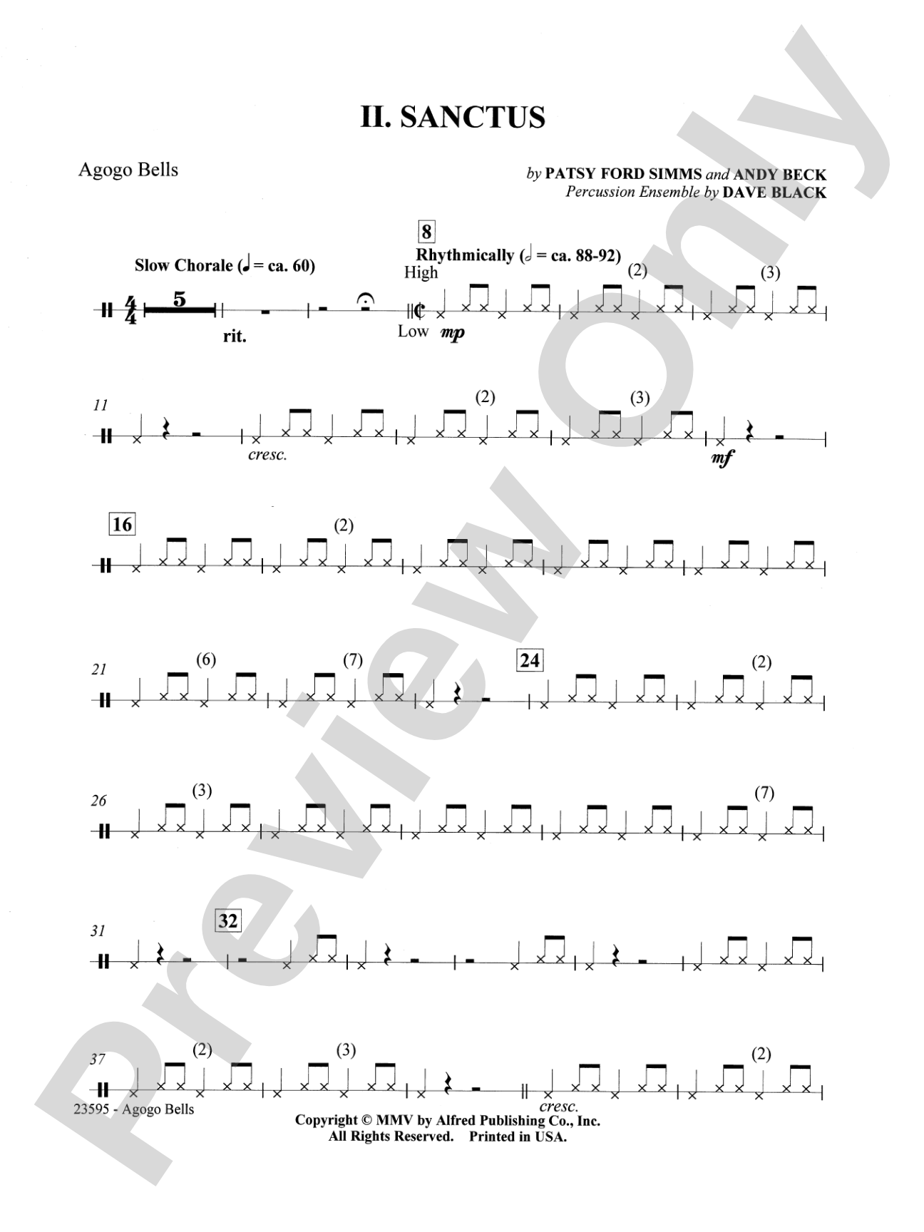 Afrika Kyrie na Sanctus: Bells: Choral SoundPax