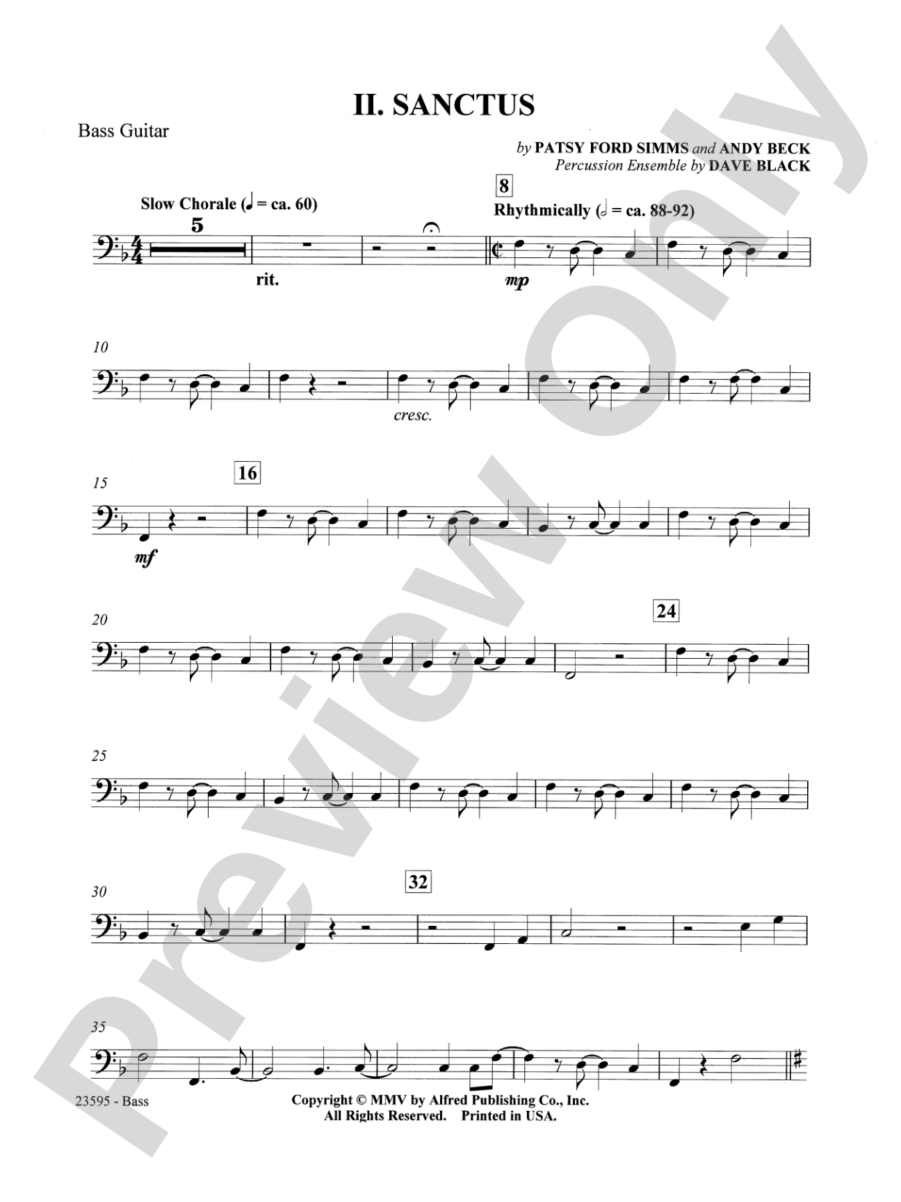 Afrika Kyrie na Sanctus: Bass 2: Choral SoundPax